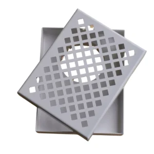 Offset storm water grate 190*150mm white powder coated 316L